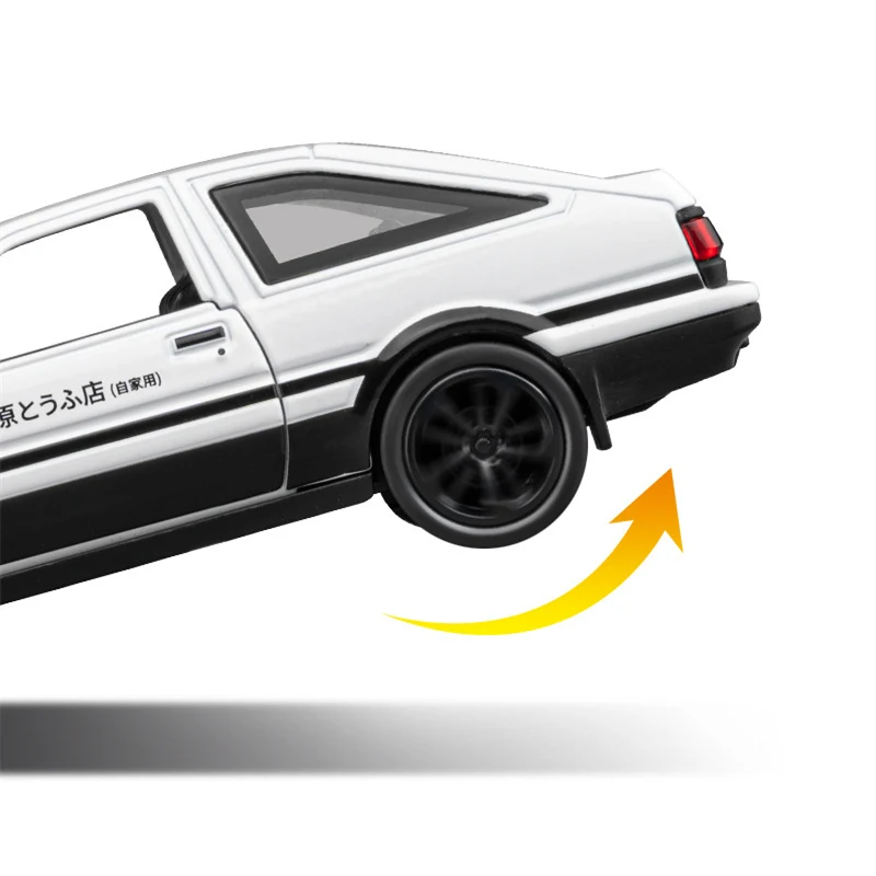 1:36 Movie Car INITIAL D AE86 Alloy Sports Car Model Diecasts Metal Racing Car Vehicles Model Sound and Light Childrens Toy Gift