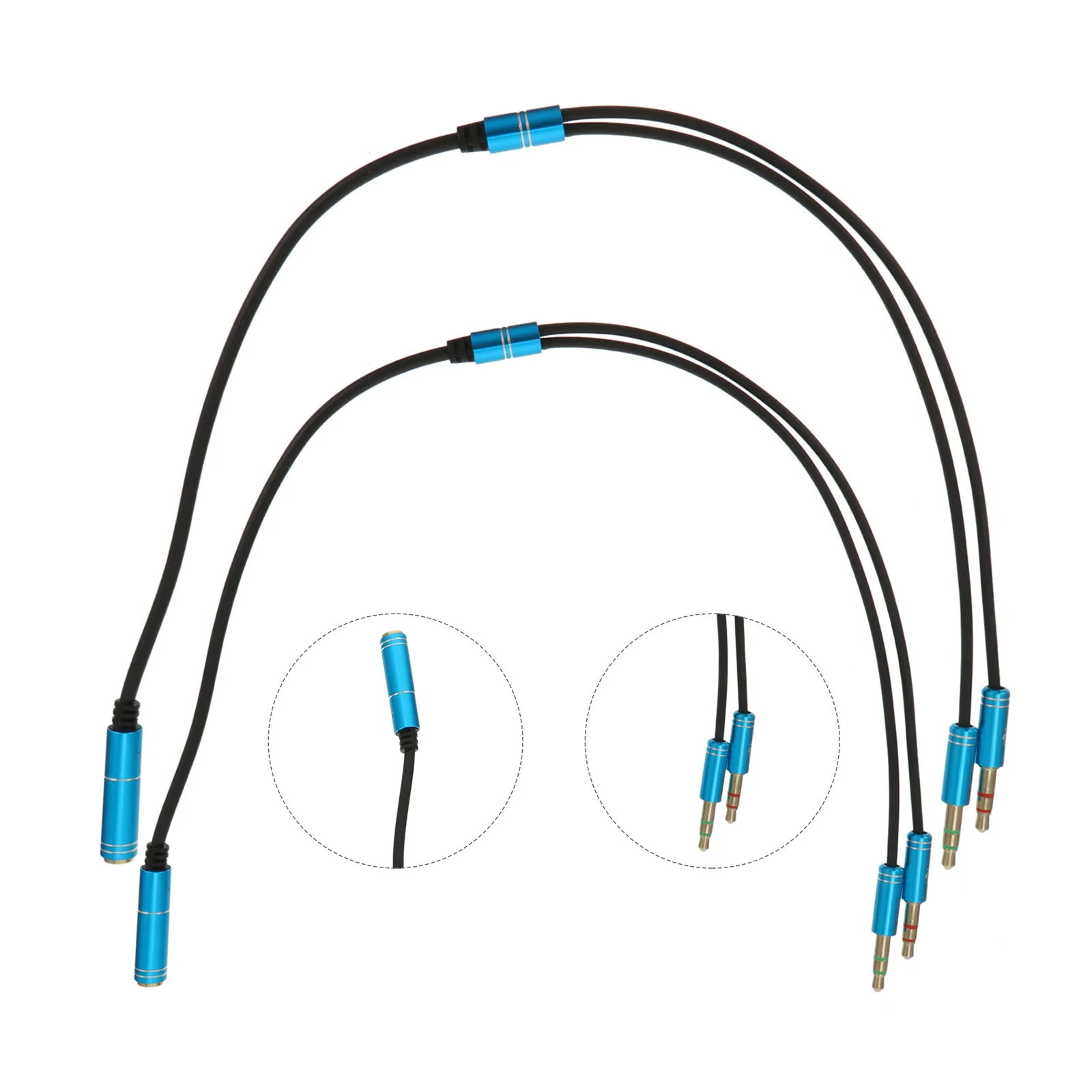 2 قطعة 3.5 مللي متر الصوت تمديد كابل مطلية بالذهب موصل الألومنيوم الإسكان الأكسجين الحرة الأسلاك النحاسية لسماعات الرأس ميكروفون