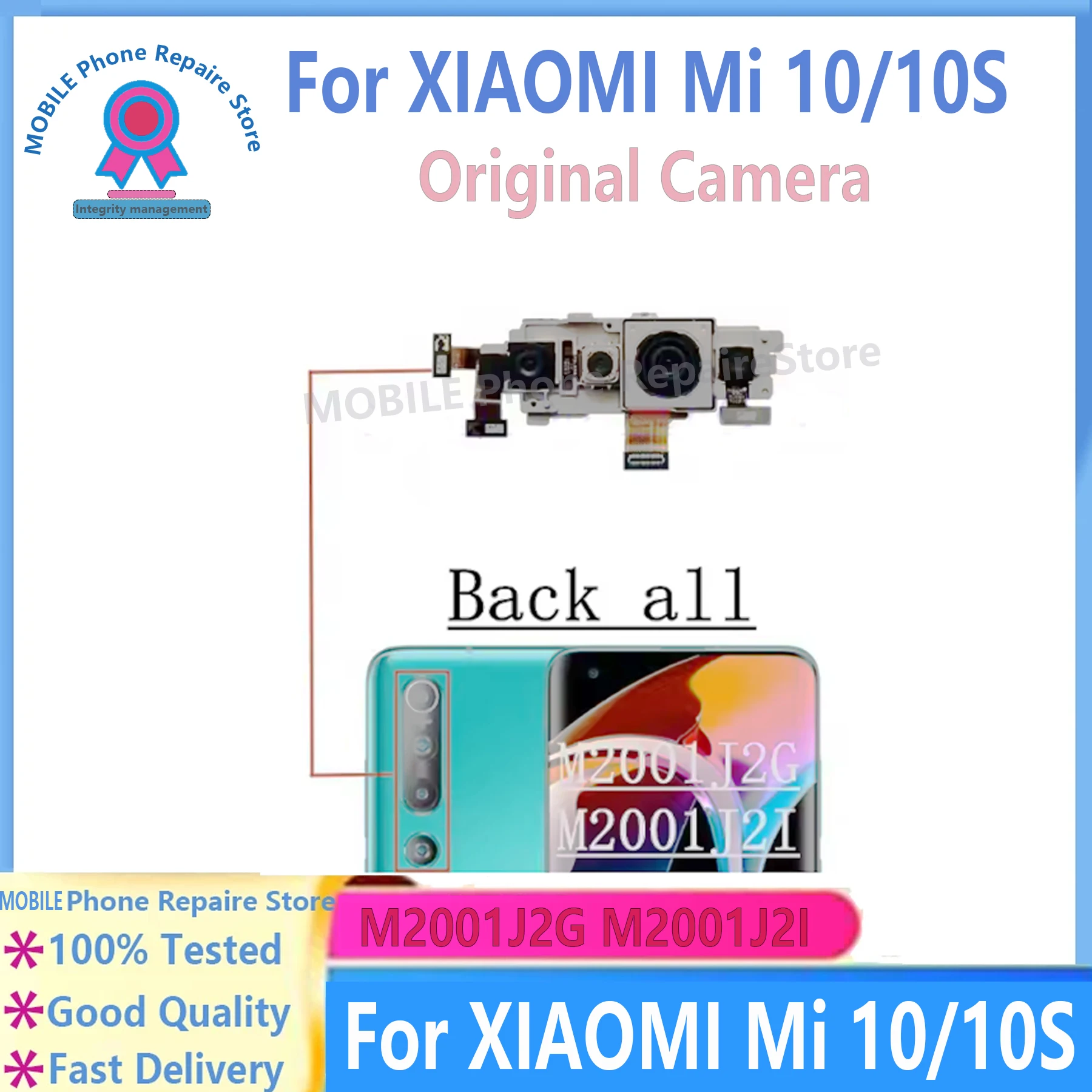 

Back Main Front Camera For Xiaomi Mi 10 10S 5G Backside Wide+Macro+Depth Module Replacement Repair Spare Parts