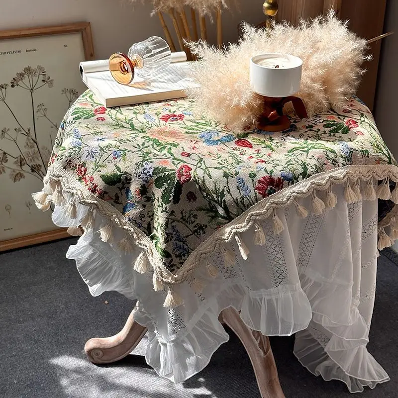 Premium tablecloth - american rectangular lace, nordic square, light & fresh, luxe style table cover