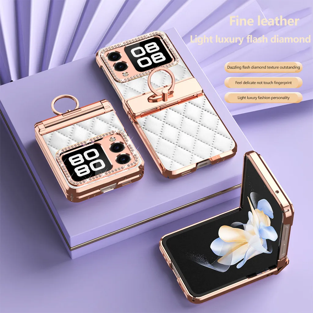 Luxury Ring Buckle Holder Leather Diamond Case For Huawei Nova Flip Shockproof Phone Cover