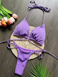 Sexy Bikinis Bandage Swimwear Triangle Swimsuit Women Micro Thongs Bathing Suit Biquini Feminino Summer Beachwear