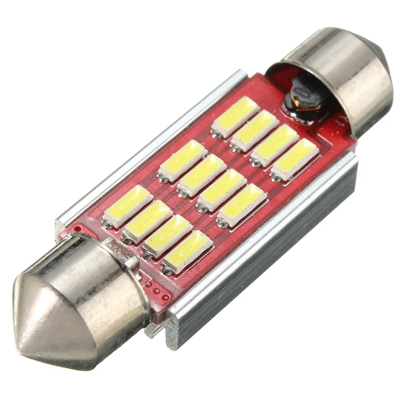 36 มม.39 มม.42 มม.หลอดไฟ LED C10W CANbus 12 SMD 4014 LED ภายในโดมไฟ LED อ่านหลอดไฟหลอดไฟสีขาว DC12V