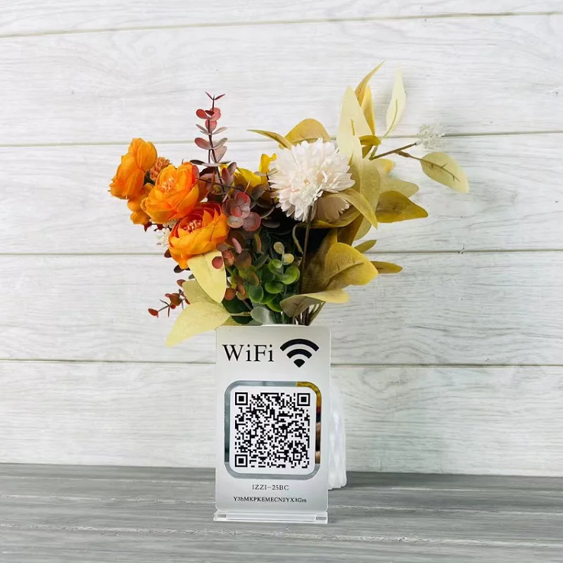 Custom Wifi QR Code Business Frosted Sign Mini Stocking Stuffer Scan to Connect Sign Social Media Sign QR Code Logo Sign