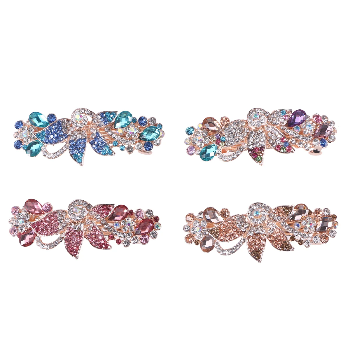 

4pc Crystal Rhinestone Hair Clips Women Bride Accessories Fashion Elegant Minimalist Barrette For Party Wedding