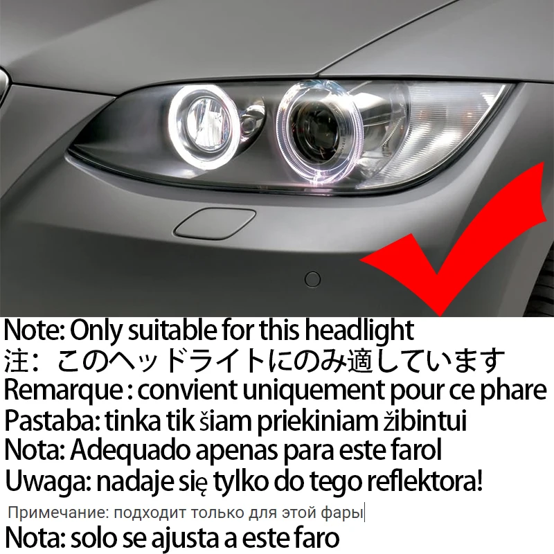 for BMW 3 Series E90 E92 E93 M3 316i 318i 320i 320si 323i 325i 328i 330i LED Crystal Angel Eyes rings Kit