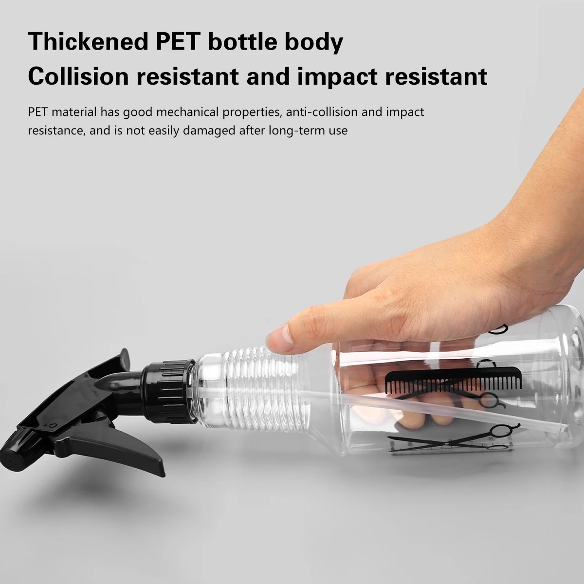 250ml & 350ml Spray Bottle, Adjustable Nozzle Spray Container for Hair Styling, Plant Care & Home Cleaning, Portable Salon Use