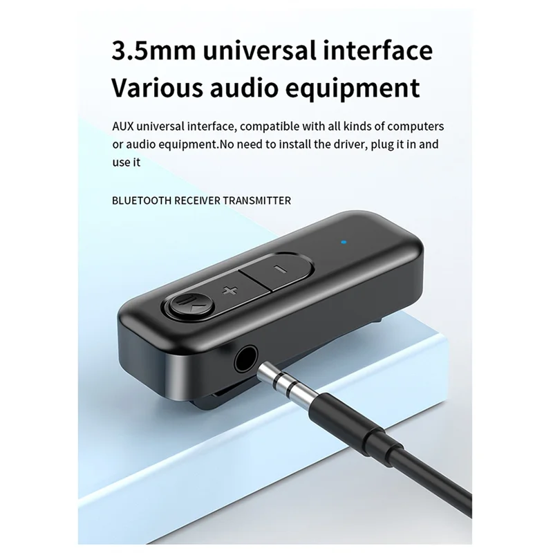 ABJF-Bluetooth 5.3 オーディオレシーバートランスミッター 3.5 ミリメートル AUX マイクステレオ音楽アダプターヘッドフォン PC TV 車のスピーカー用