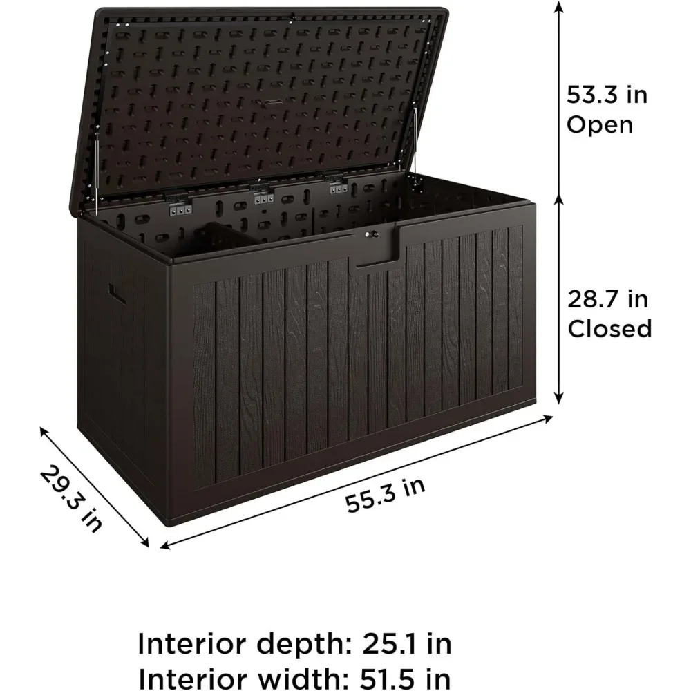 COSCO-Large Outdoor Storage Box, Dark Brown, Mysterious Technology, Toy Organizer, Boxes for Clothes, Closet, Doterra, 150 galões