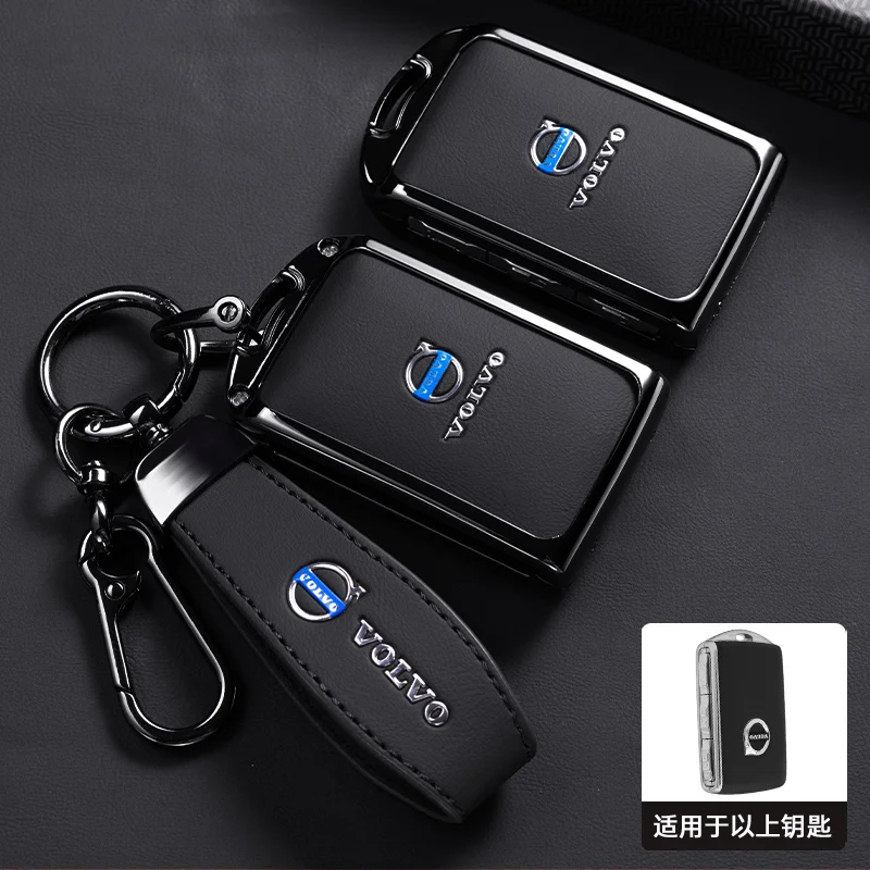 For Volvo XC60 XC40 XC90 S90 V60 S60 V90 C40 Polestar 1 Polestar 2 Zinc Alloy Leather Car Remote Smart Key Case Cover Protection view 4