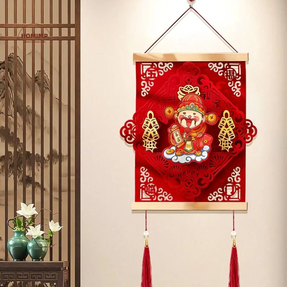 

Thickened Spring Festival Hanging Decoration with Tassel Three-dimensional Hanging Pendant Flannelette Creative