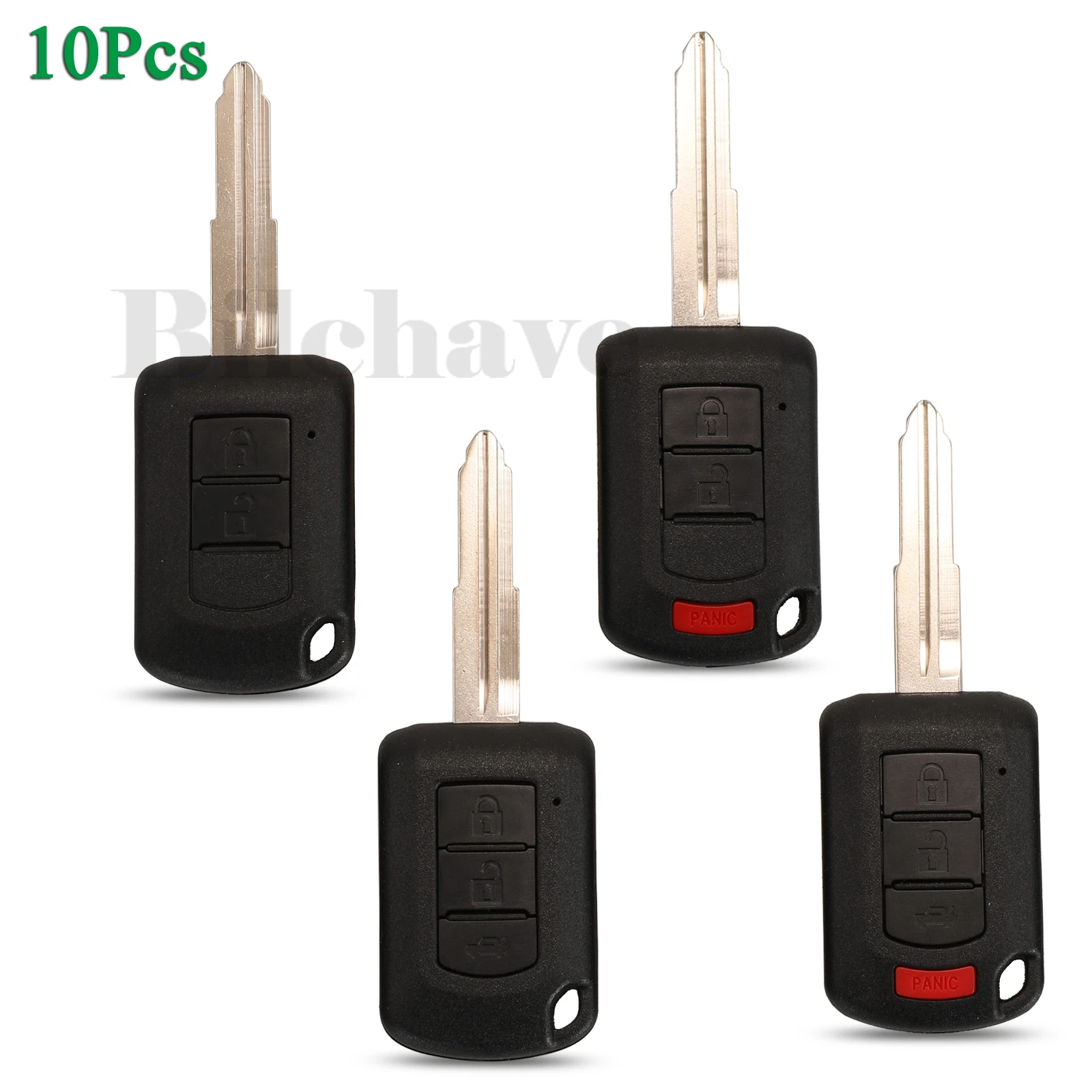 jingyuqin 10pcs For Mitsubishi Eclipse Outlander Mirage lancer OUCJ166N Remote Car Key Shell Case 2/3/4 Button Fob Replacement