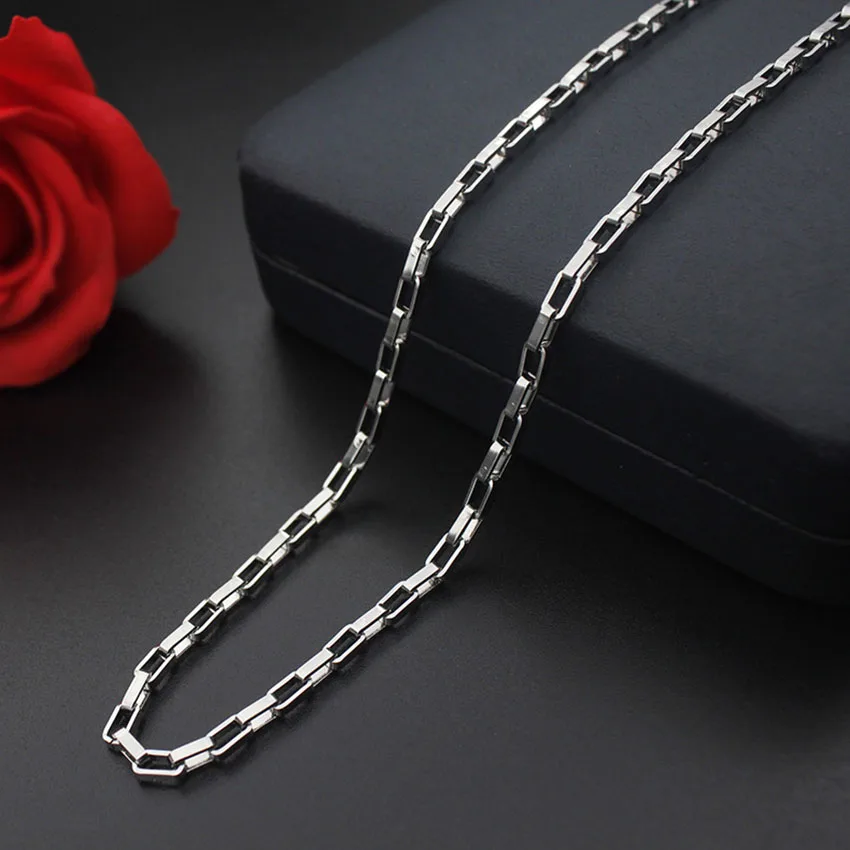 Fashion New Titanium Steel Necklace Long Box Chain Stainless Steel Accessories Men And Women Sweater Chain Hot Sale