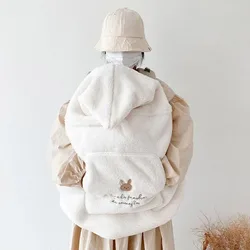 cartoon bear plush baby blanket baby stroller windproof blanket travel out portable warm baby swaddle blanket