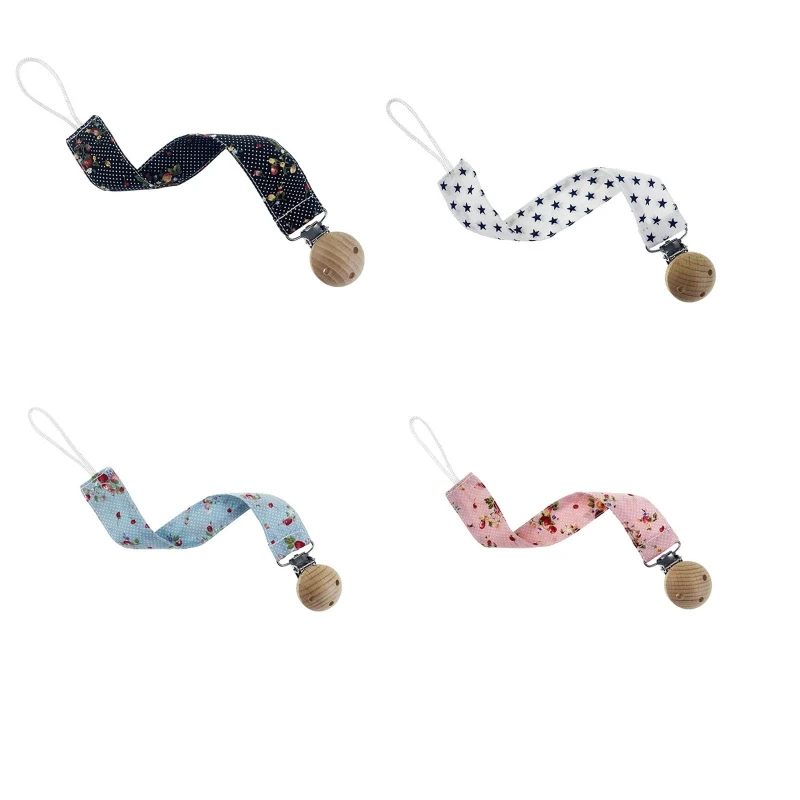 

Y1UB зажим для детской соски-цепочки, держатель для прорезывателя-пустышки, хлопковая цепочка, деревянный зажим, держатель для