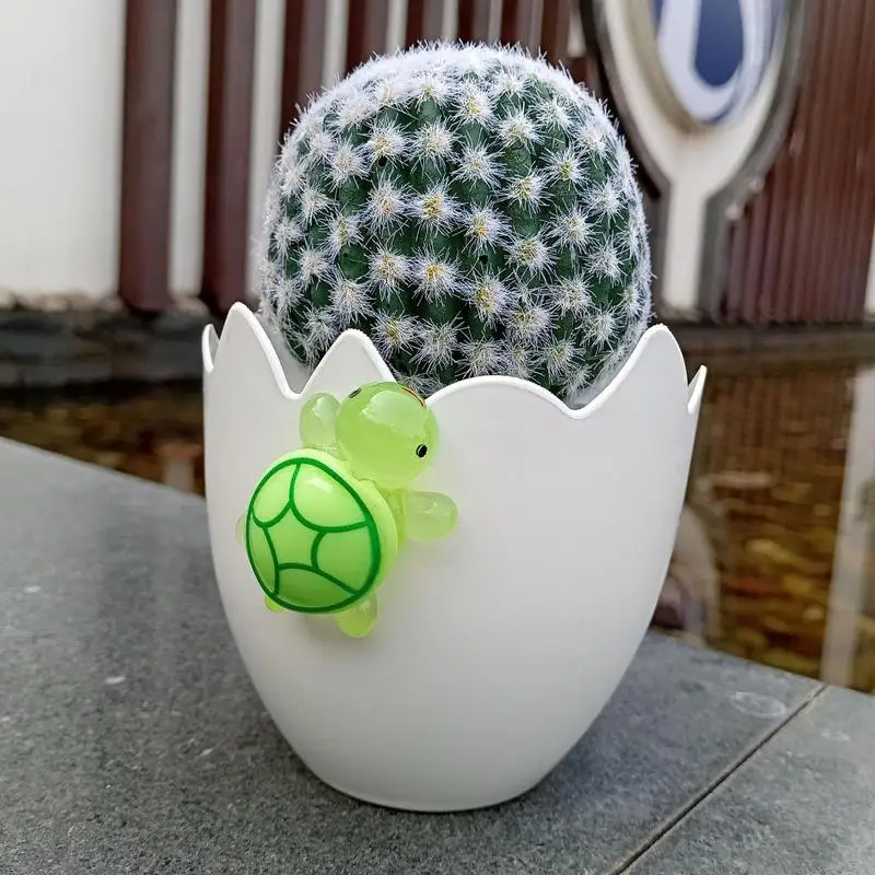 Pots de Fleurs de Pâques en Forme de Coquille d'emouf, Vases de Fleurs Uniques, Pot Succulent avec Tortue, user inière Décorative, Plante, Beaucoup