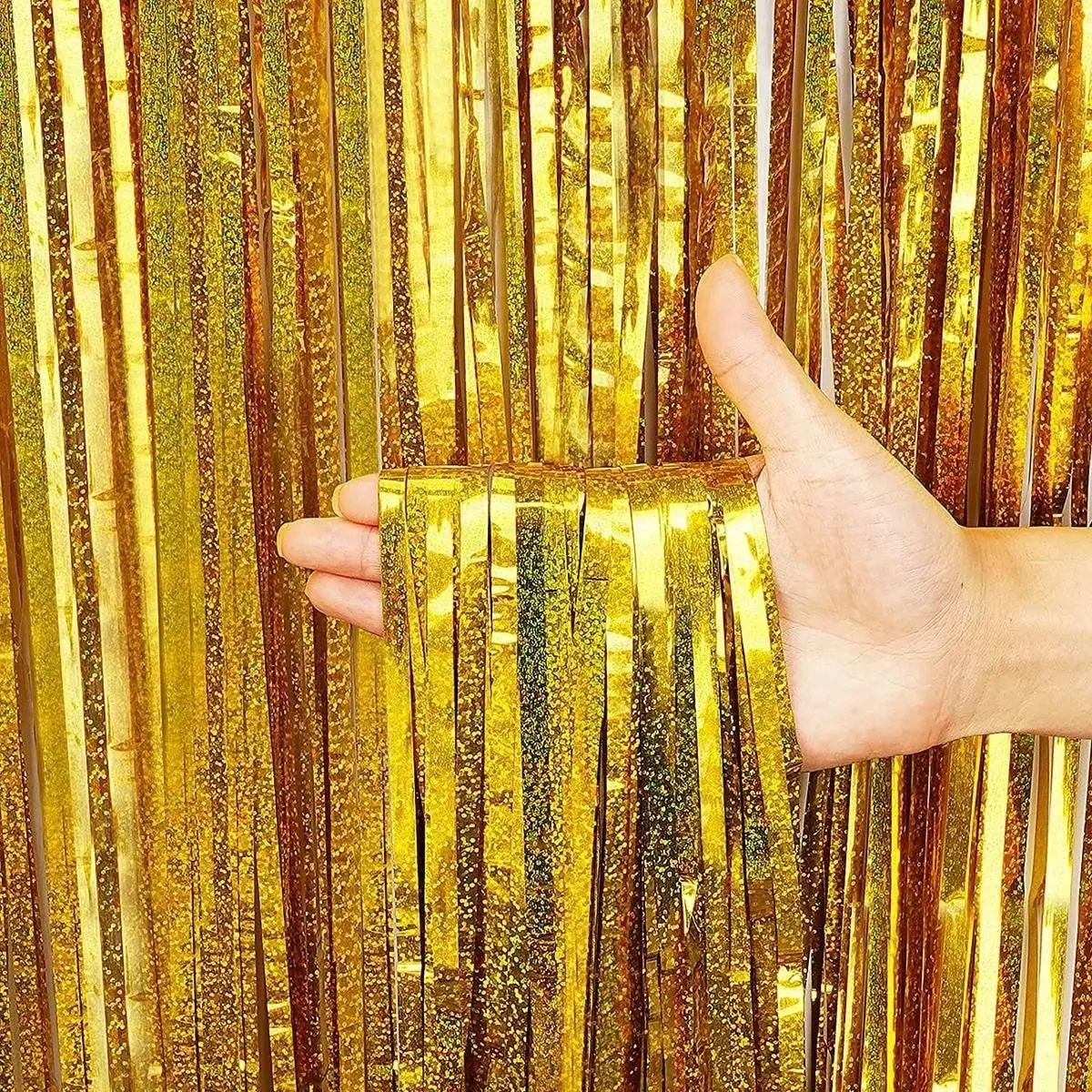 1pc 1*2M Party Backdrop Curtains Glitter Tinsel Fringe Foil Curtain Birthday Wedding Decoration Adult Anniversary Decor