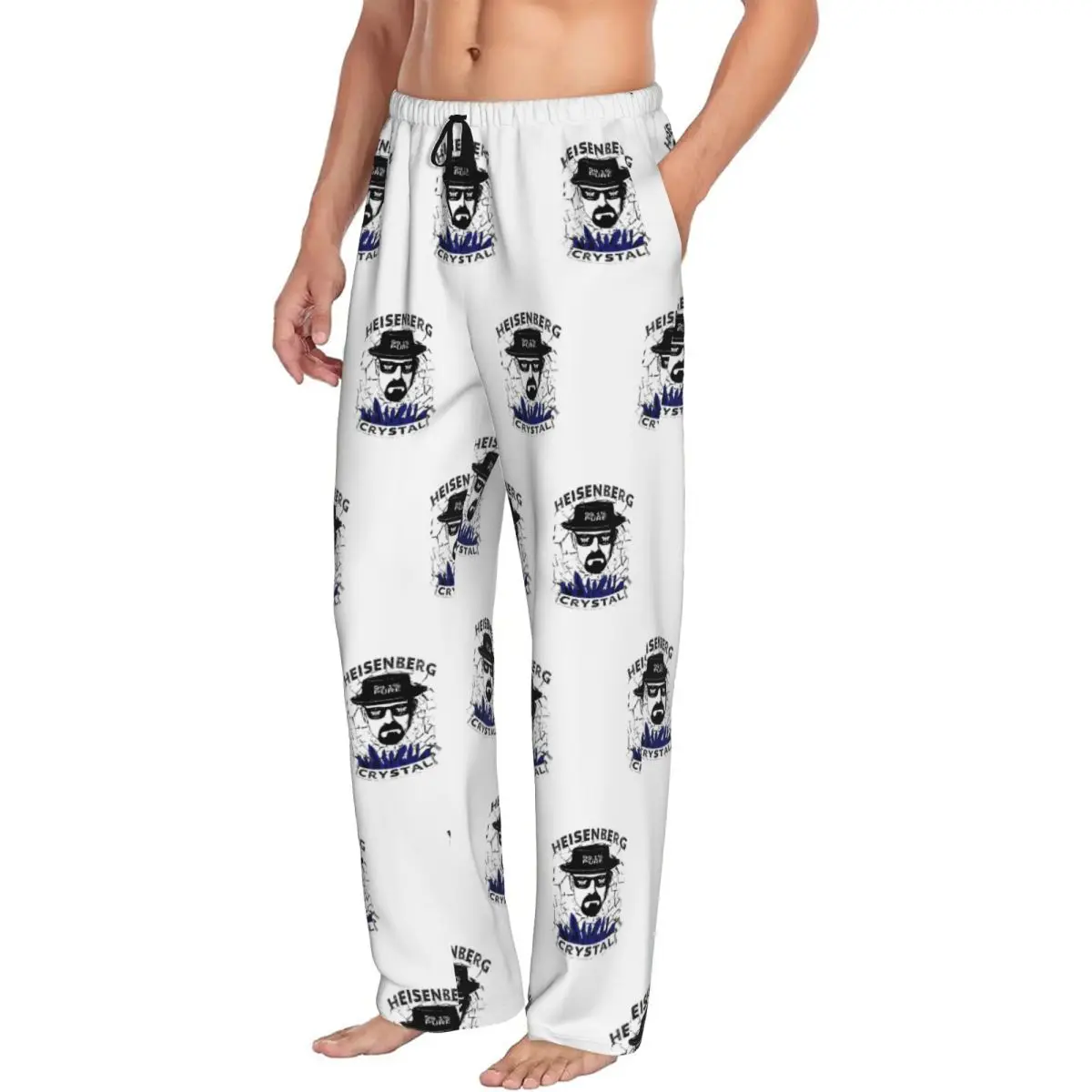 Custom Heisenberg Walter White Pajama Pants Sleepwear for Men Elastic Waistband Breaking Bad Sleep Lounge Bottoms with Pockets