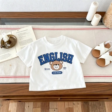 Summer Children's Round Neck T-shirt Fashionable And Cute Printed Loose Top Suitable For Both Men And Women