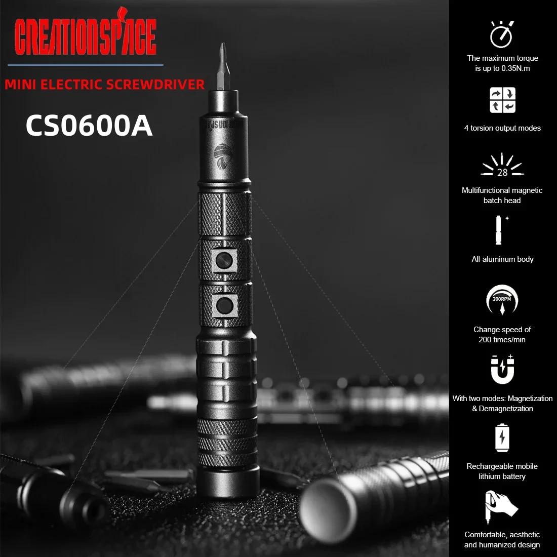 CreationSpace Mini Electric Screwdriver Set Precision Electric Screwdriver 3 Gears Torque Mobile Phone Laptop Repair Tool Set