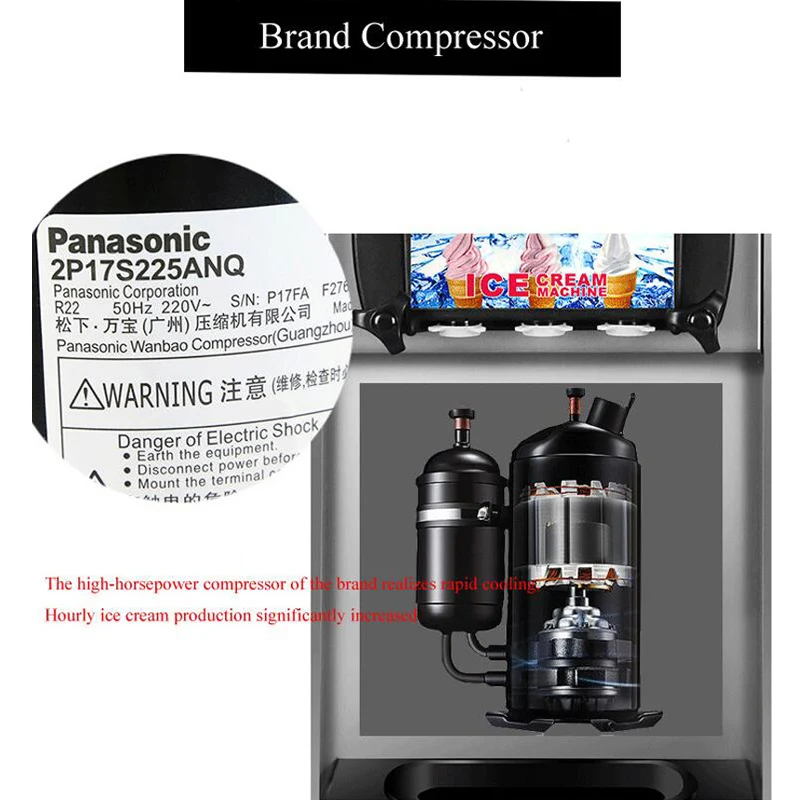 Ice Cream Machine Commercial Soft Ice Cream Makers Desktop Sundae Ice Cream Production Machine