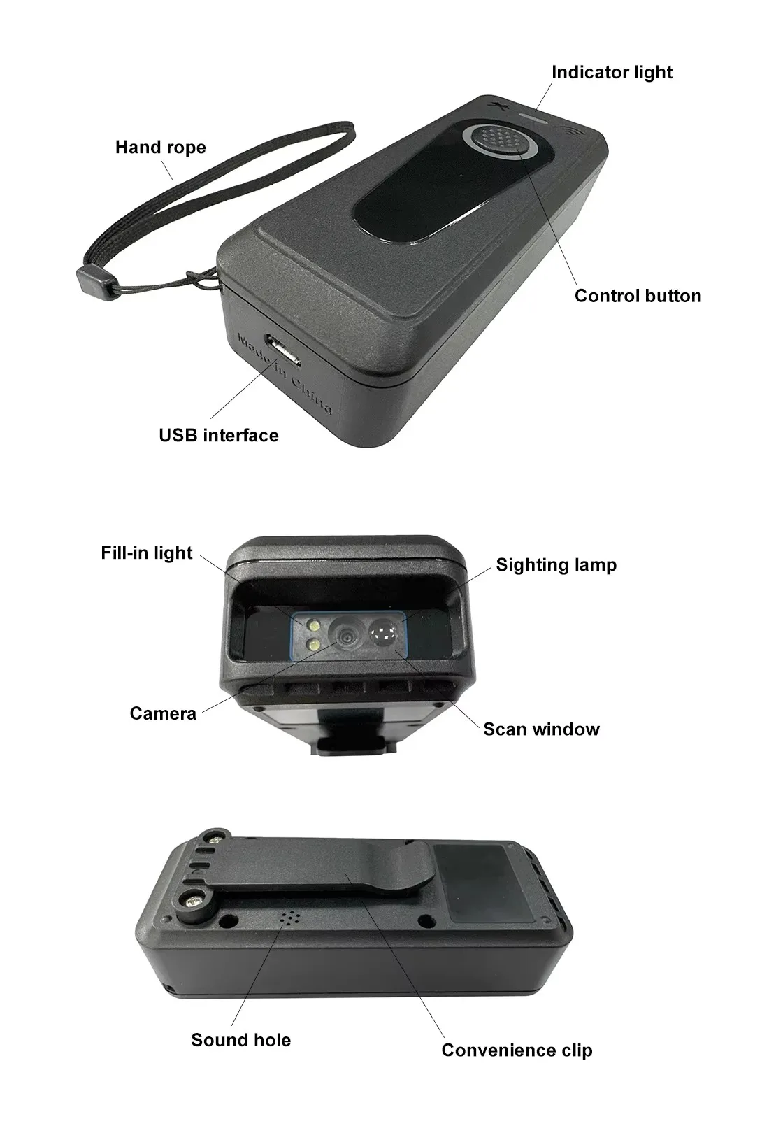 Беспроводной 1D 2D CMOS сканер штрих-кода USB Bluetooth Мини Карманный считыватель QR-кода для iOS Android Windows - Мобильная оплата