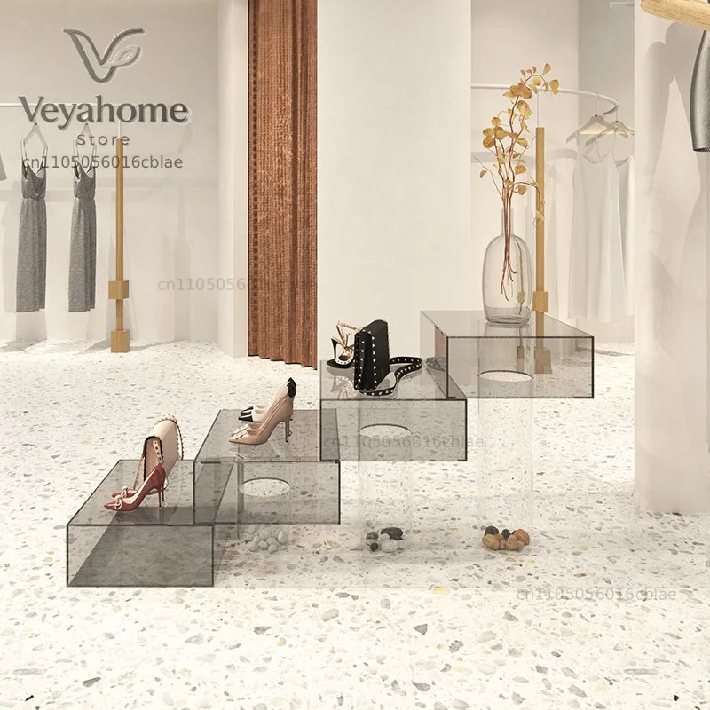Clothing store Nakajima platform water table acrylic ladder display stand shopping mall boutique storage table