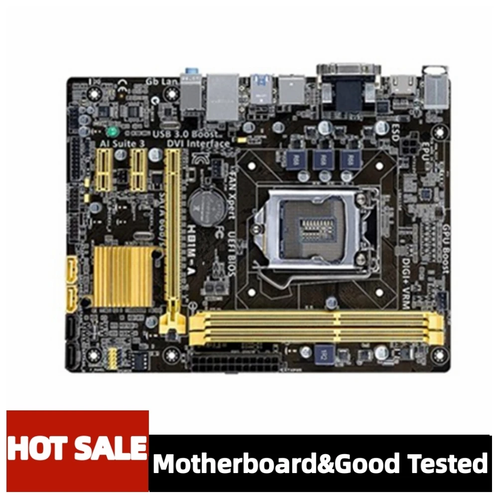 

Desktop Motherboard H81M-A H81 Socket LGA 1150 i3 i5 i7 DDR3 16G Micro-ATX UEFI BIOS Mainboard Hot Sale