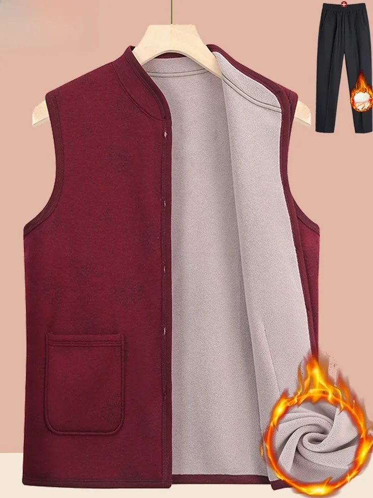 

Thiened Fce Warm Vest for ly Women Autumn Winter Outerwear V-Ne ket Single Button Loose Fit ly Faion