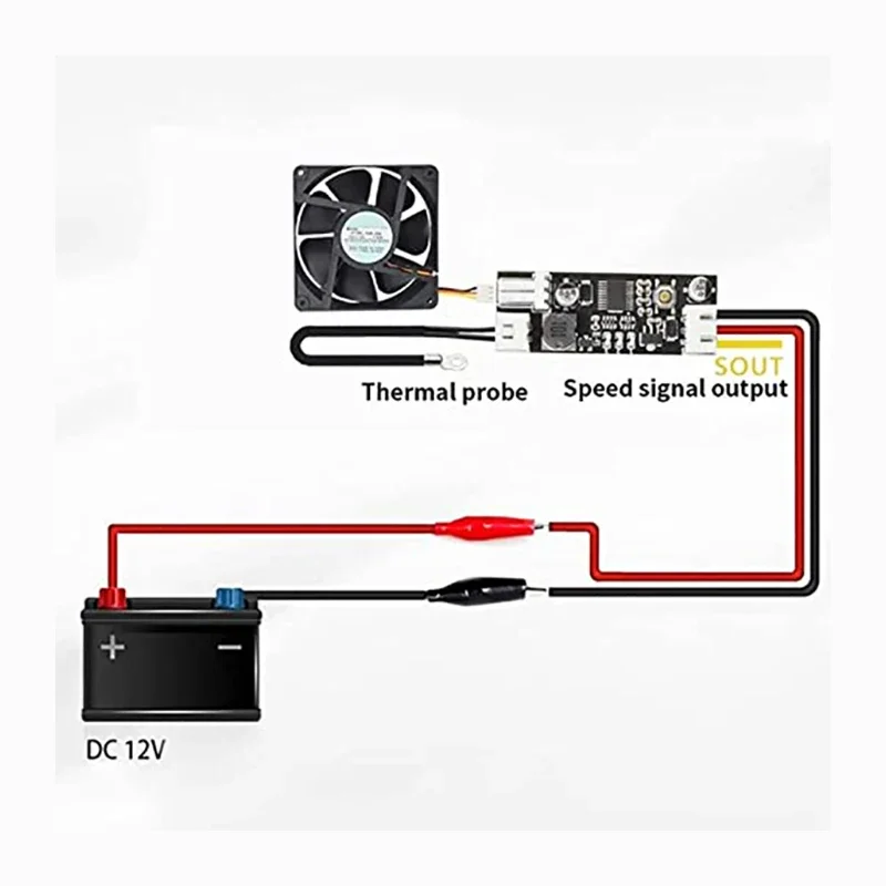 Temperature Controller B 50K 3950 Noise Reduction Module Speed Controller Computer Single Fan Control Wire 12V 0.8A DC PWM 2 3