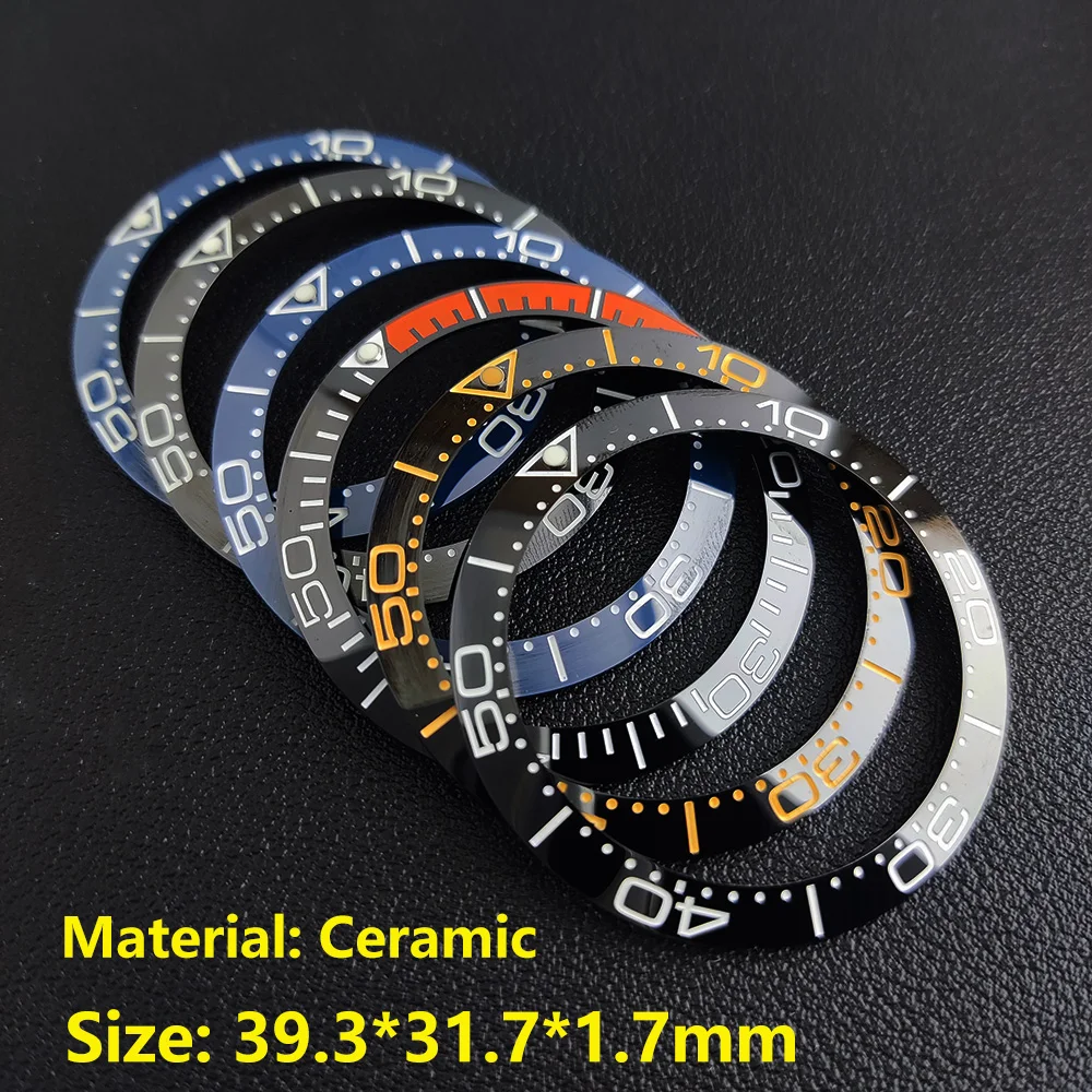 39.3*31.7 or 40.7*32.7mm Sloping Luminous Ceramic Bezel Insert Replacement of watch accessories Ceramic Bezel Insert