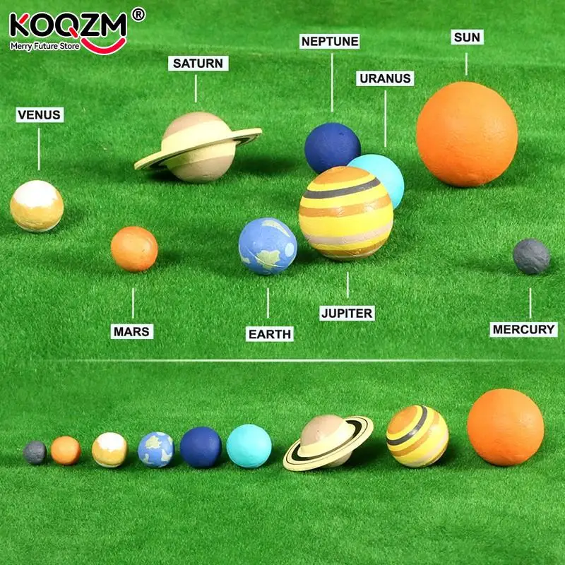 Simulation The Solar System 9pcs Plastic Cosmic Planet System Universe Model Figures Teaching Materials Science Educational Toys