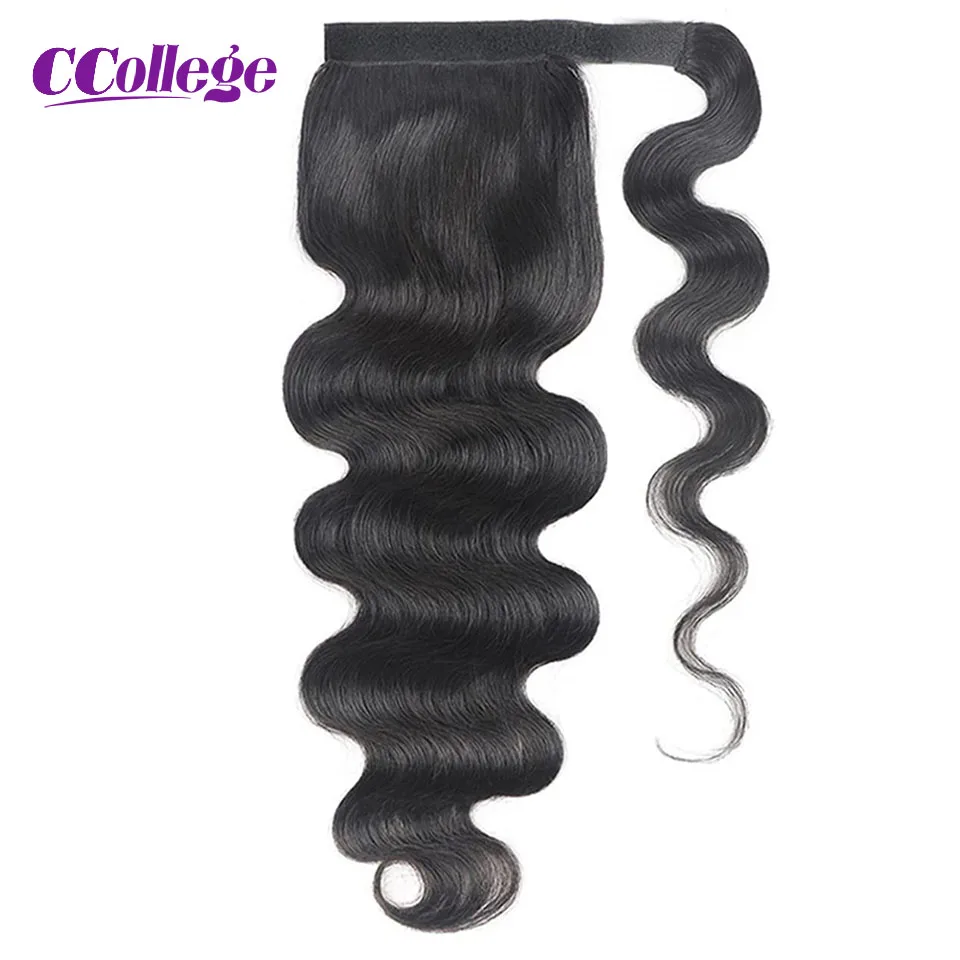 Ponytail Human Hair Wrap Around Ponytail Extensions Straight Curly Water Wave Kinky Straight 8-30 Inches Long Hair Natural Color