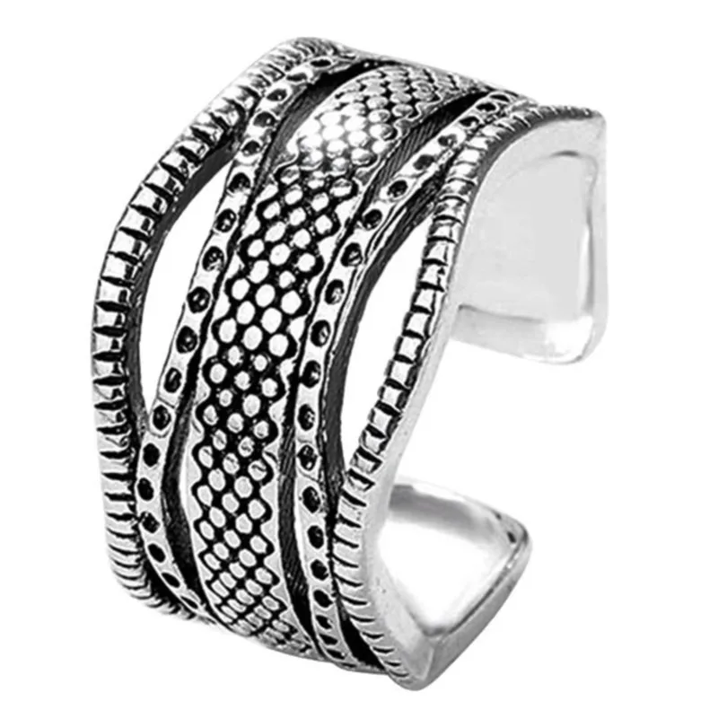 Sam Panda – bague géométrique en argent Sterling 925 pour femmes, personnalité rétro, hégémonie, bijoux réglables, cadeau, livraison directe