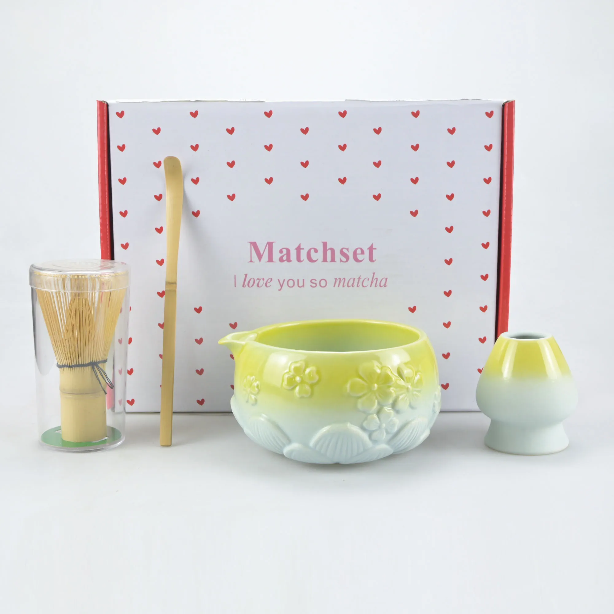 

4pcs Matcha Set, Matcha Beginner Set including Ceramic Matcha Bowl, Matcha Blender, Matcha Sieve, Matcha Spoon, Song Dynasty Tea