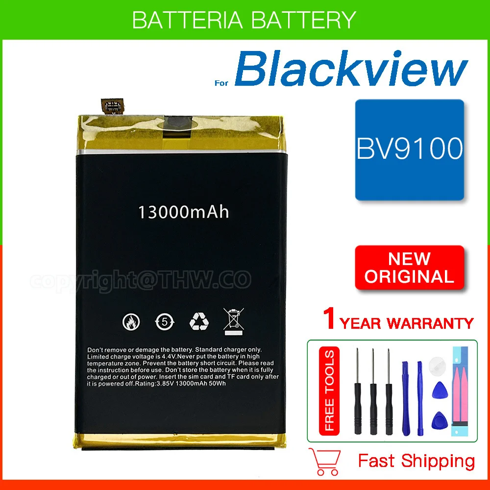 100% Original Replacement 13000mAh BV9100 Phone Battery For Blackview BV9100 3.85V 50Wh Batteries Free gift With Tracking Number