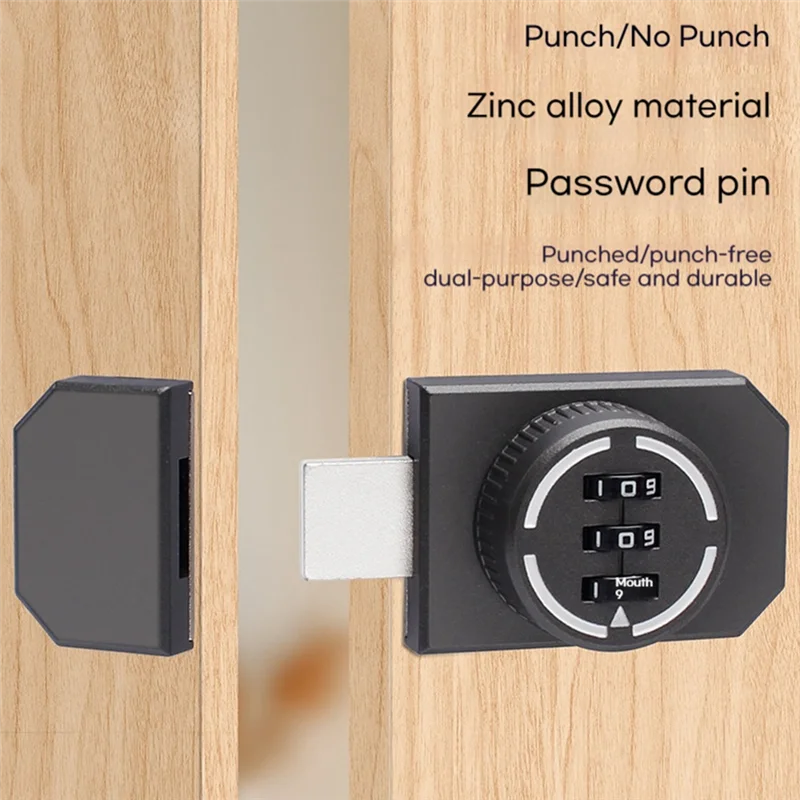 ใหม่ Silver Bolt โลหะสีดําประตูสลักรหัสผ่านล็อคกุญแจหลัก Anti-Theft ความปลอดภัยกลางแจ้งฮาร์ดแวร์ประตูสีดํา