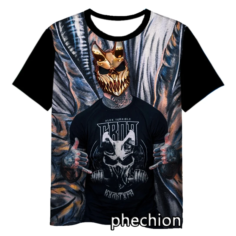 phechion New Fashion Men/Women Slaughter To Prevail 3D Print Short Sleeve T-Shirt Casual Hip Hop Summer T Shirt Tops S220