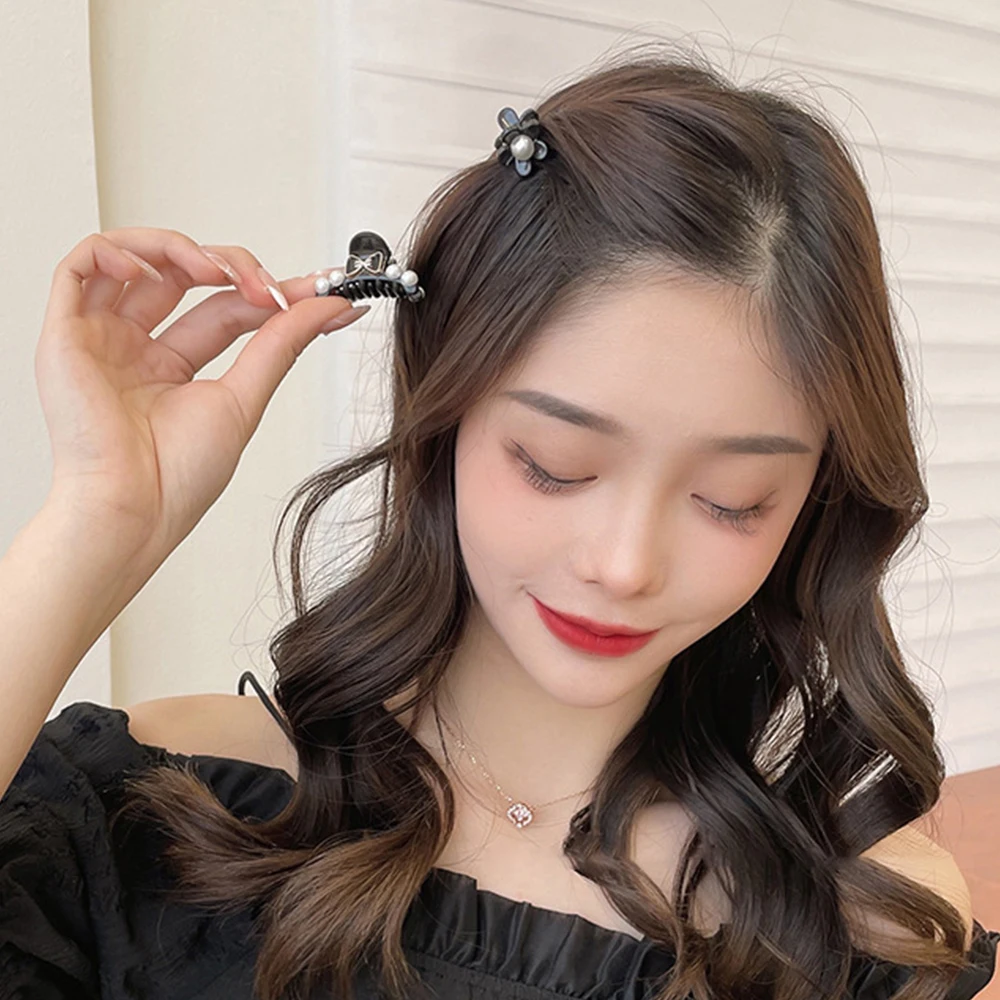 Exquisite Flower Pearl Hair Clip Mini Bow Hairpin Girl Sweet Side Bangs Clip Women Daily Party Casual Hair Accessories Headdress