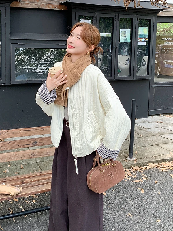 

Slimming Lightweight down Cotton Jaet Women's Winter 2025 New Sle Comfortable Fit Faionable Cheered Patchwork Coat