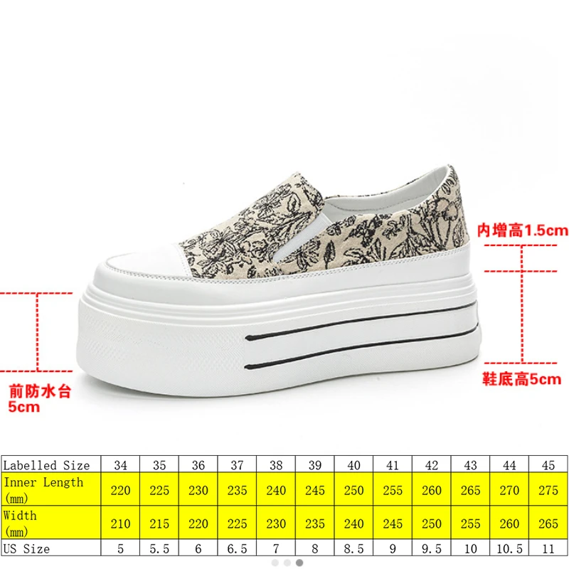 Fujin 6.5cm Ethnic Stretch Cloth Genuine Leather Leisure Slip on Platform Wedge Autumn Spting Authentic Ladies Shoes Pumps Women