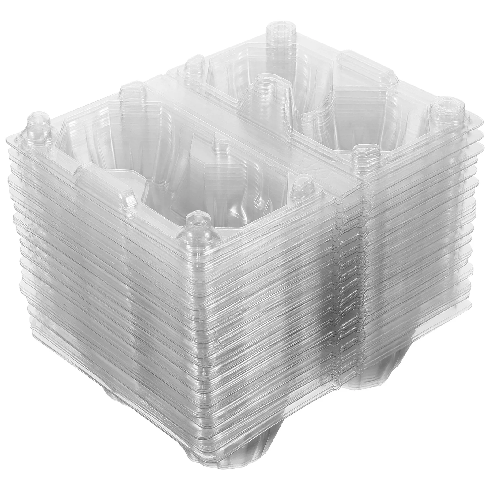 50pcs Egg Carton Transparent Egg Packaging Boxes for Packing Storage Container ganizer Holder Disposable Medium Size