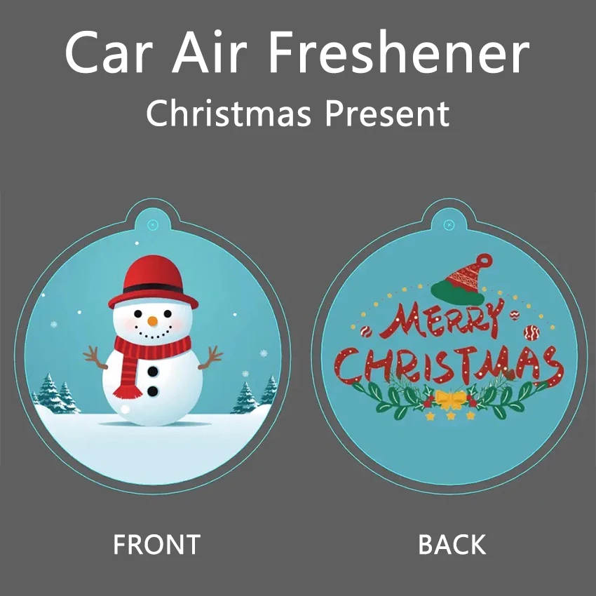 10pcs Santa Claus Car Air Freshener Car Perfume for Salon Car Hanging Snowman Air Fragrance Flavors for Cars Christmas Present