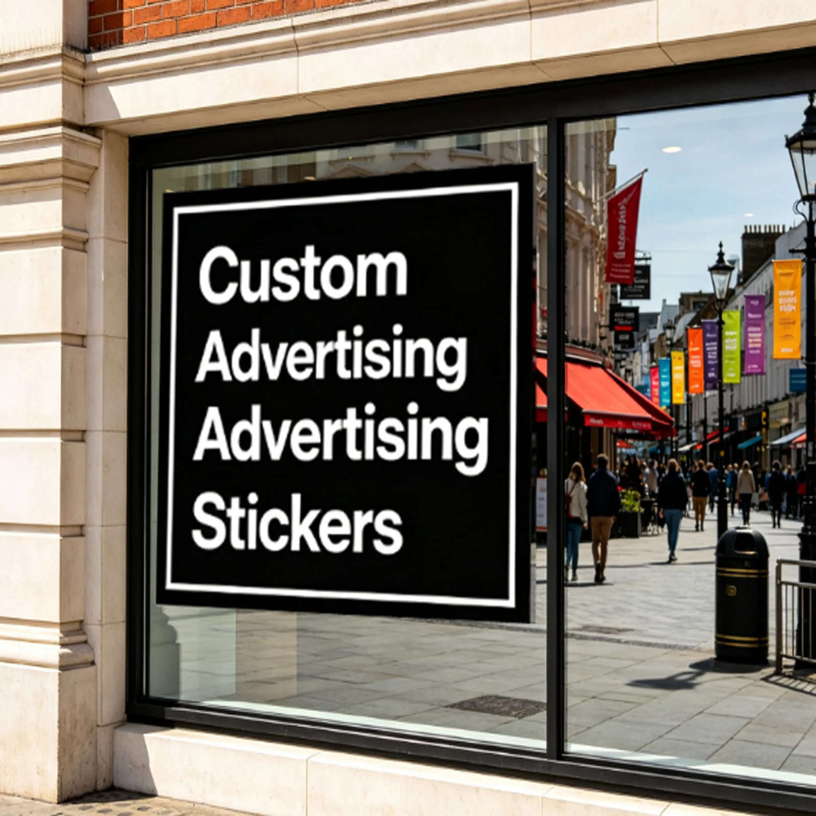 Custom Stickers Waterproof Opaque Self-Adhesive Window Decals for Store Diner Café Brand Marketing & Outdoor Indoor Advertising