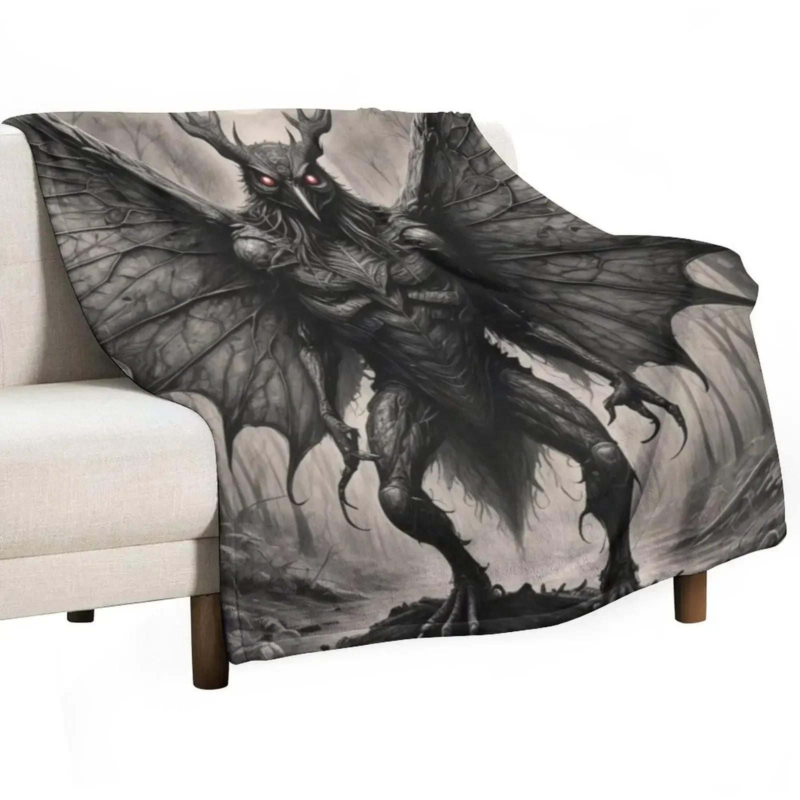 The Mothman Cryptid Throw Blanket Stylish Couch Blanket for Home Living Room
