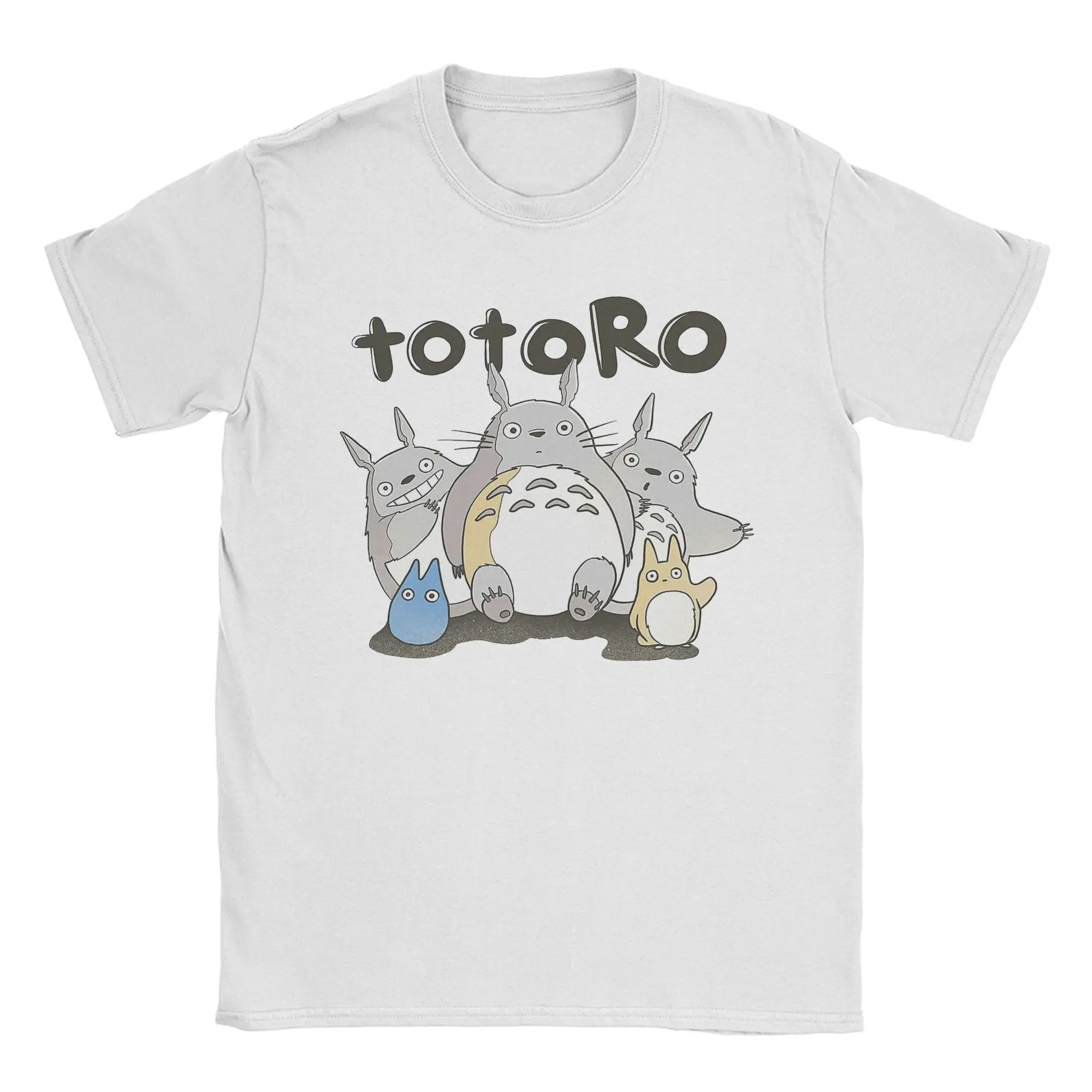 Totoros-メンズとレディースのコットンTシャツ、ラウンドネック、半袖、プリント衣類