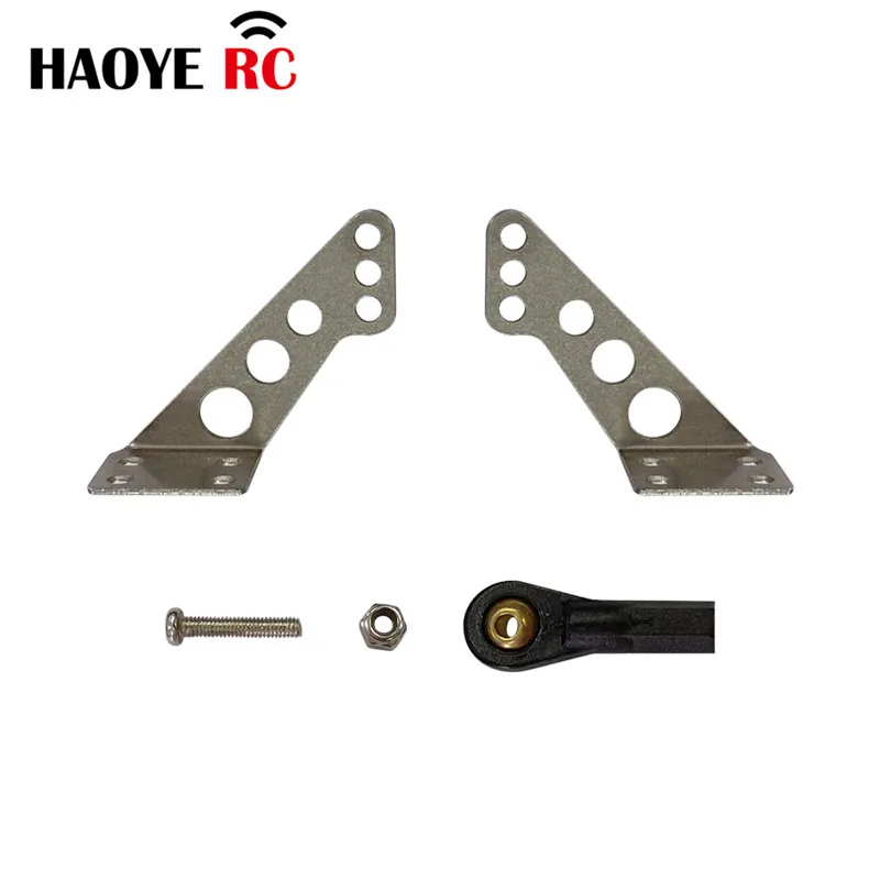 Haoye 1 Set Metallhörner + Bolzen durch Kugel, silberfarben, für RC-Flugzeuge, Teile, elektrische Flugzeuge, Schaumstoffmodell, Ersatzzubehör