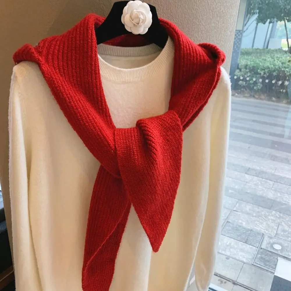 Topi Pullover Lucu Topi Balaclava Jacquard Topi Rajut Merah Gaya Fair Isle Topi Pelindung Telinga Hangat Tahan Angin Luar Ruangan