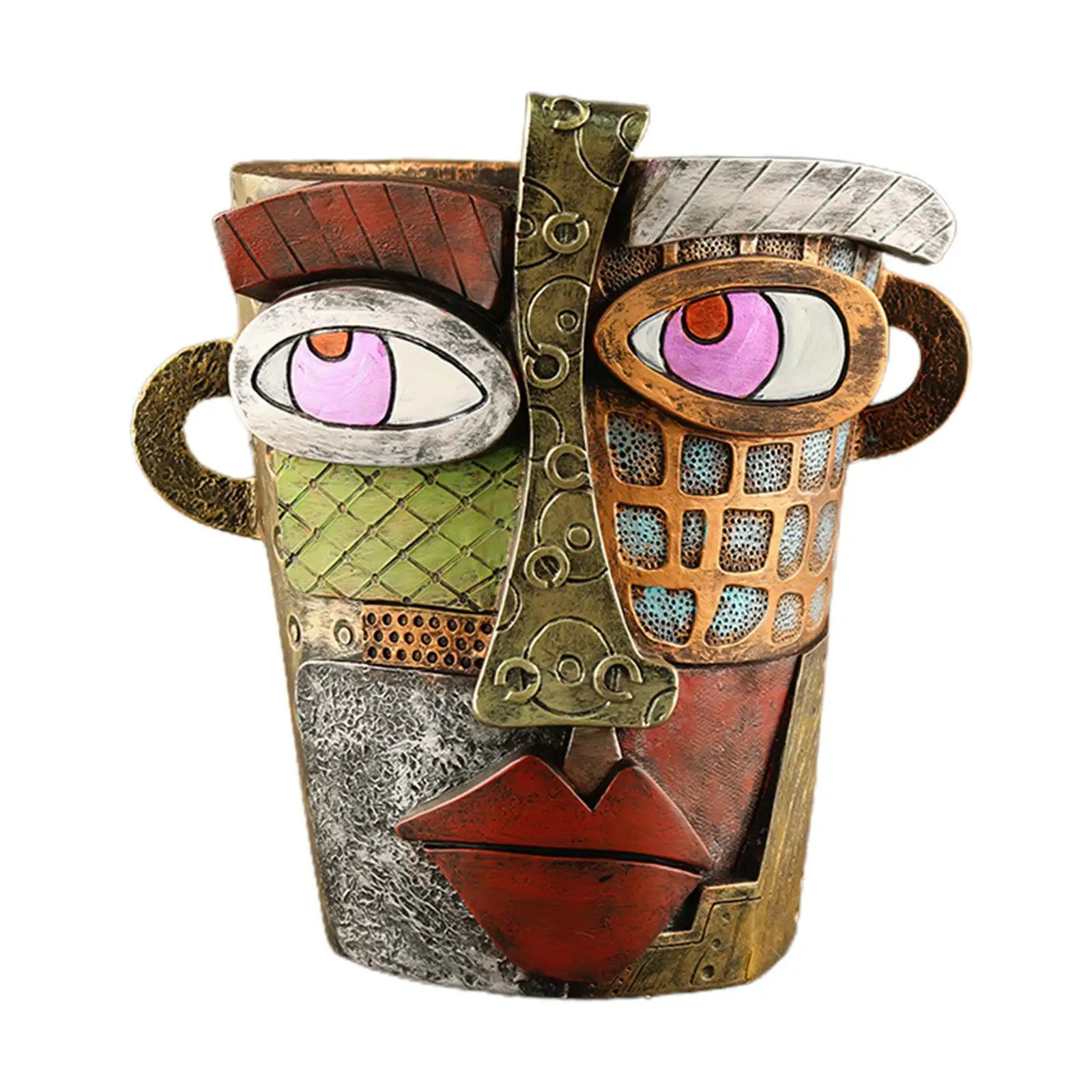 Abstract Face Plant Pot Cactus Modern Sculpture Succulent Pot Flower Vase Head Planter for Farmhouse Desk Shelf Bedroom Display