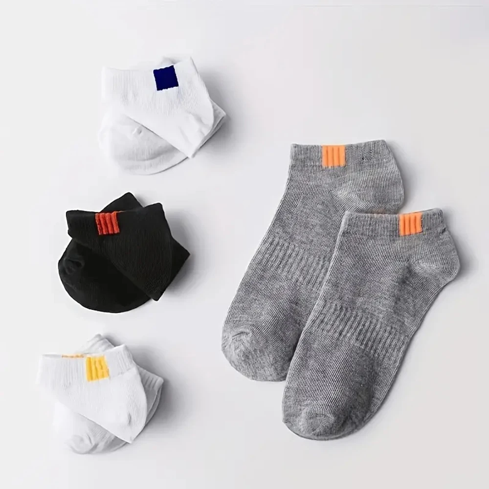 5 Pairs Men Low Ankle Socks Fashionable Trendy Simple Versatile Socks Comfortable Antibacterial Quick Drying Breathable Socks